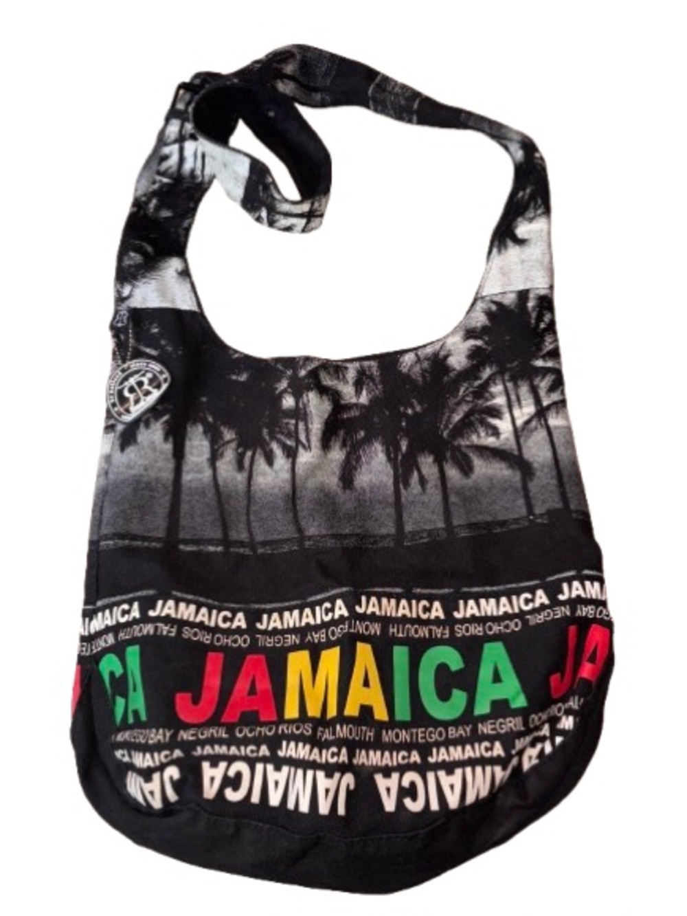 Robin Ruth Jamaica Palm Tree Tote Bag with Color Block Lettering